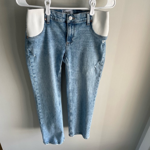 PAIGE Noella Maternity Straight Leg Jean - Liza Medium/Light Wash - Size 24 - Picture 7 of 15